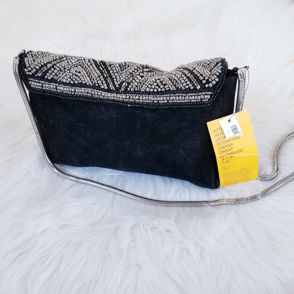 H&M black and white beaded clutch bag - Picture 4 of 8